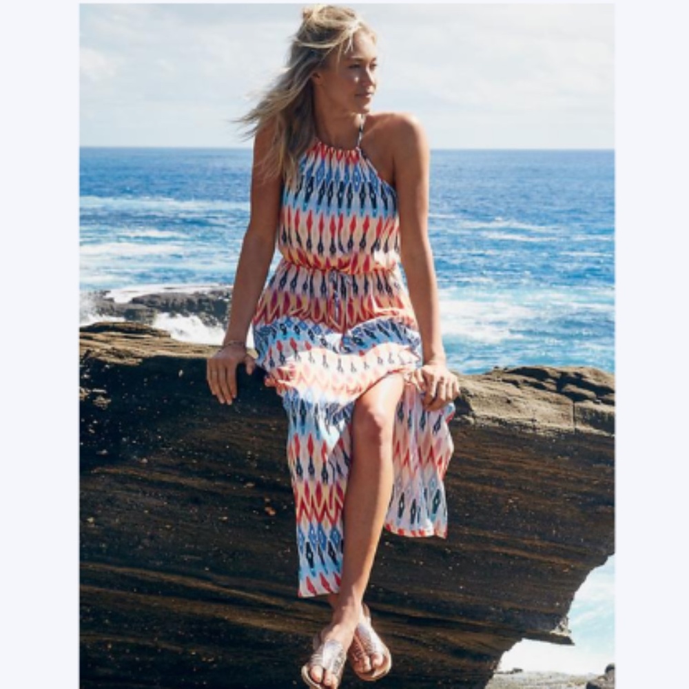Athleta Sunset Ikat Maxi Dress Size XS